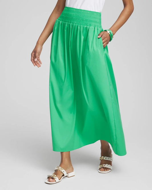 Chico's Everyday | Poplin Smocked Waist Skirt