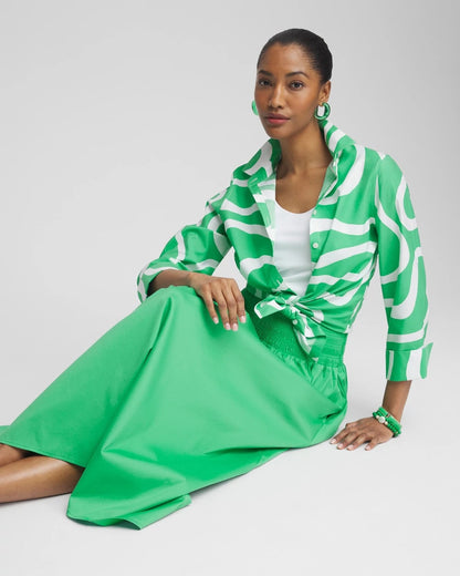 Chico's Everyday | Poplin Smocked Waist Skirt