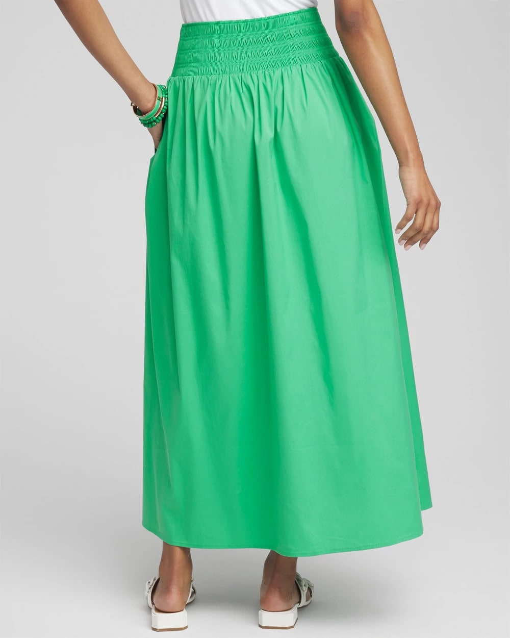 Chico's Everyday | Poplin Smocked Waist Skirt