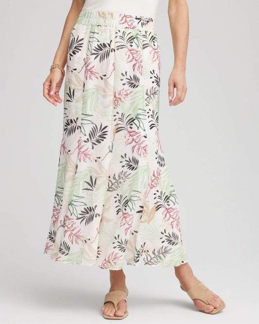 Chico's Popular | Floral Embroidered Crinkle Maxi Skirt