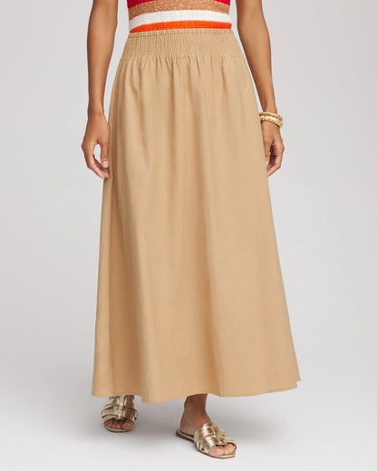 Chico's Everyday | Smocked Pull-On Midi Skirt