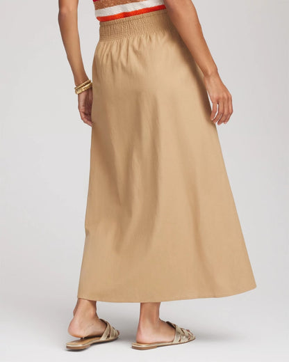 Chico's Everyday | Smocked Pull-On Midi Skirt