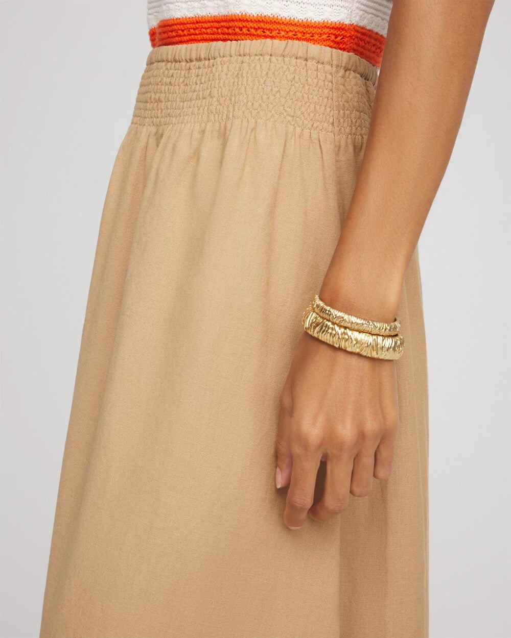 Chico's Everyday | Smocked Pull-On Midi Skirt