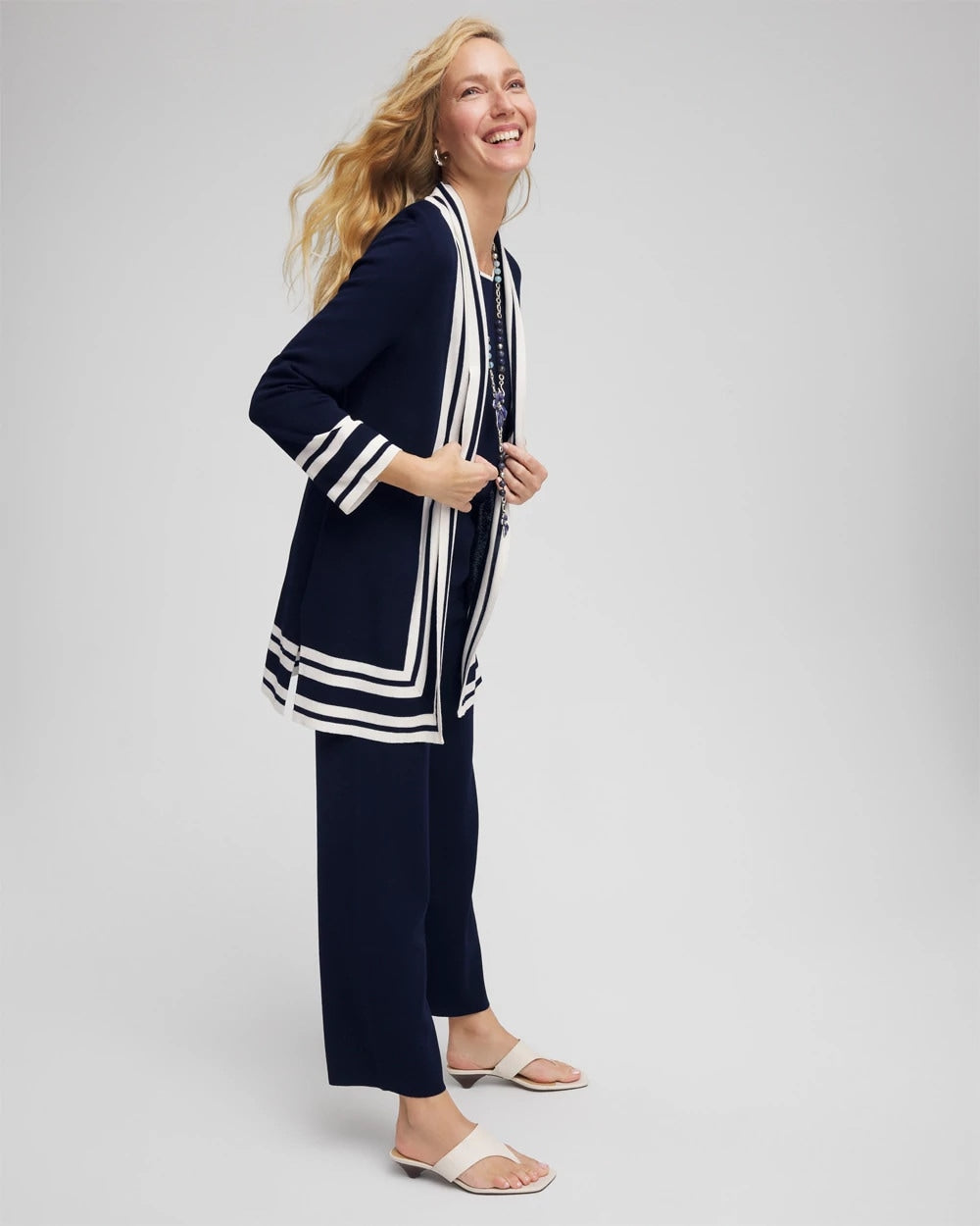 Chico's Signature | Travelers™ Contrast Border Cardigan