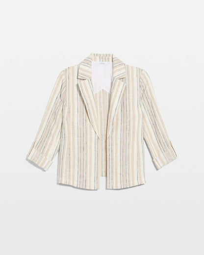 Chico's Latest | Striped Linen Roll Sleeve Blazer