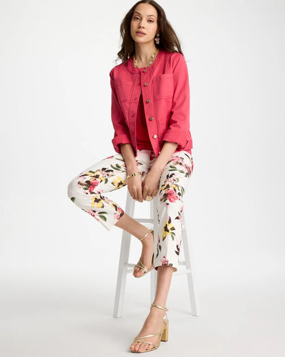 Chico's Hot Sale | Collarless Twill Box Jacket