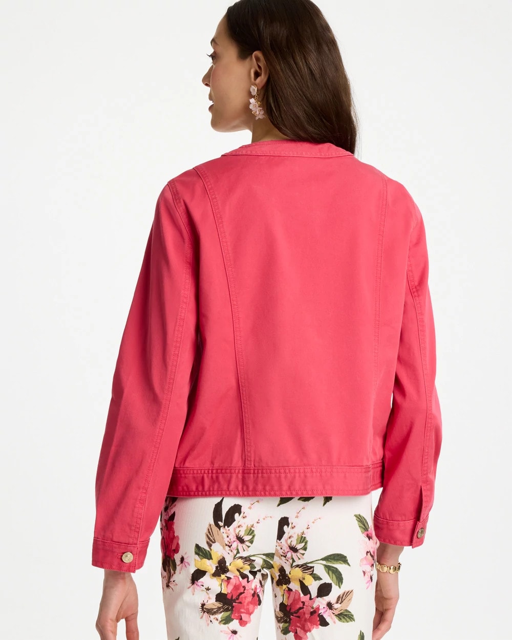 Chico's Hot Sale | Collarless Twill Box Jacket
