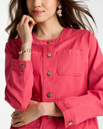 Chico's Hot Sale | Collarless Twill Box Jacket
