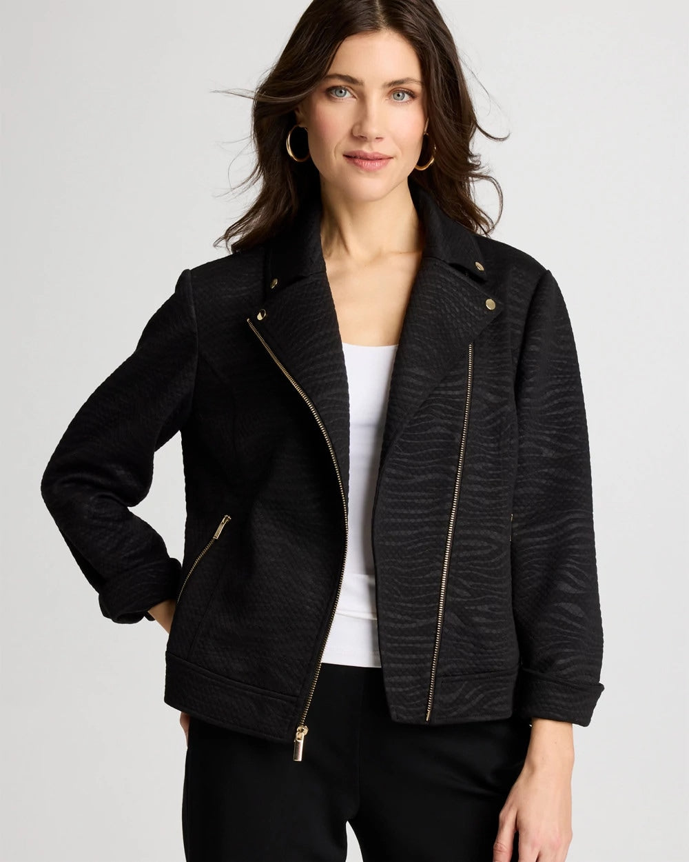 Chico's Featured | Embossed Knit Moto Jacket