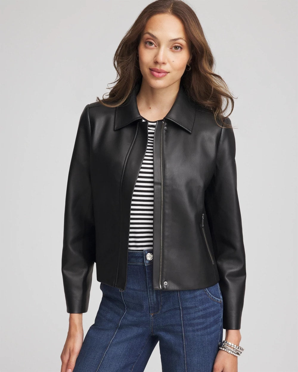 Chico's Special Offer | Faux Leather Zip-Front Jacket