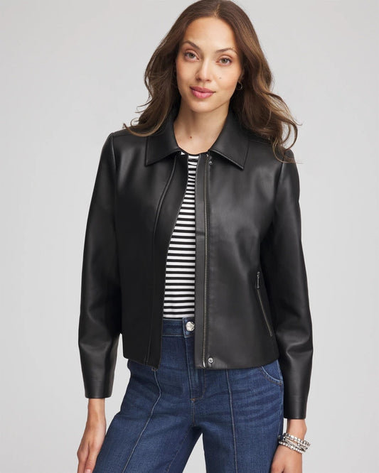 Chico's Special Offer | Faux Leather Zip-Front Jacket