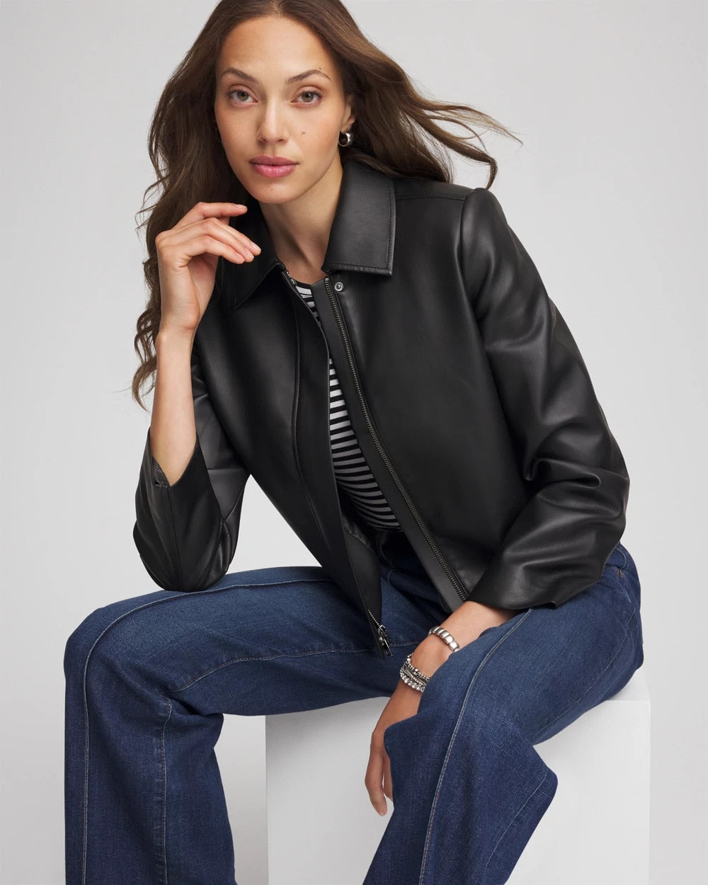 Chico's Special Offer | Faux Leather Zip-Front Jacket