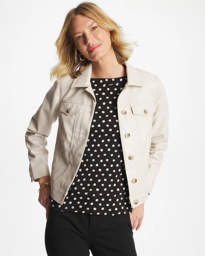 Chico's Everyday | Faux Leather Trucker Jacket