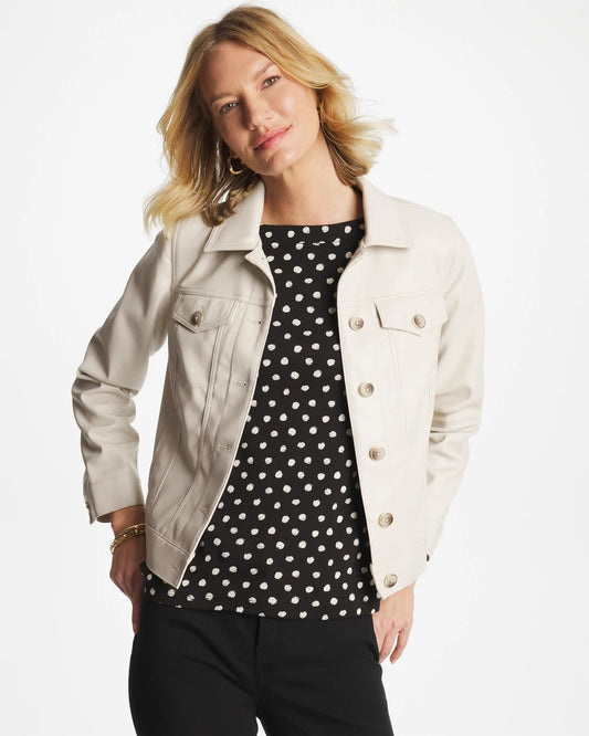 Chico's Everyday | Faux Leather Trucker Jacket