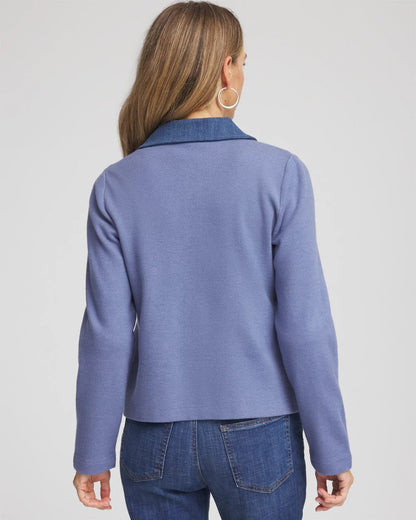 Chico's Everyday | Denim Colorblock Marl Shirt Jacket