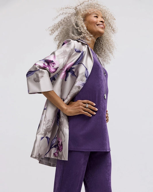 Chico's Exclusive | Travelers™ Collection Iris Collared Long Jacket