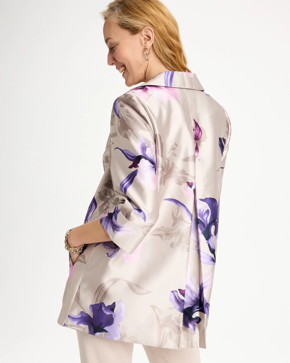 Chico's Exclusive | Travelers™ Collection Iris Collared Long Jacket