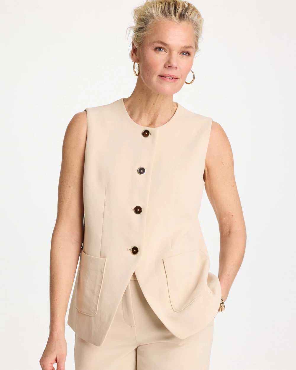 Chico's Trending | Split Hem Crepe Vest