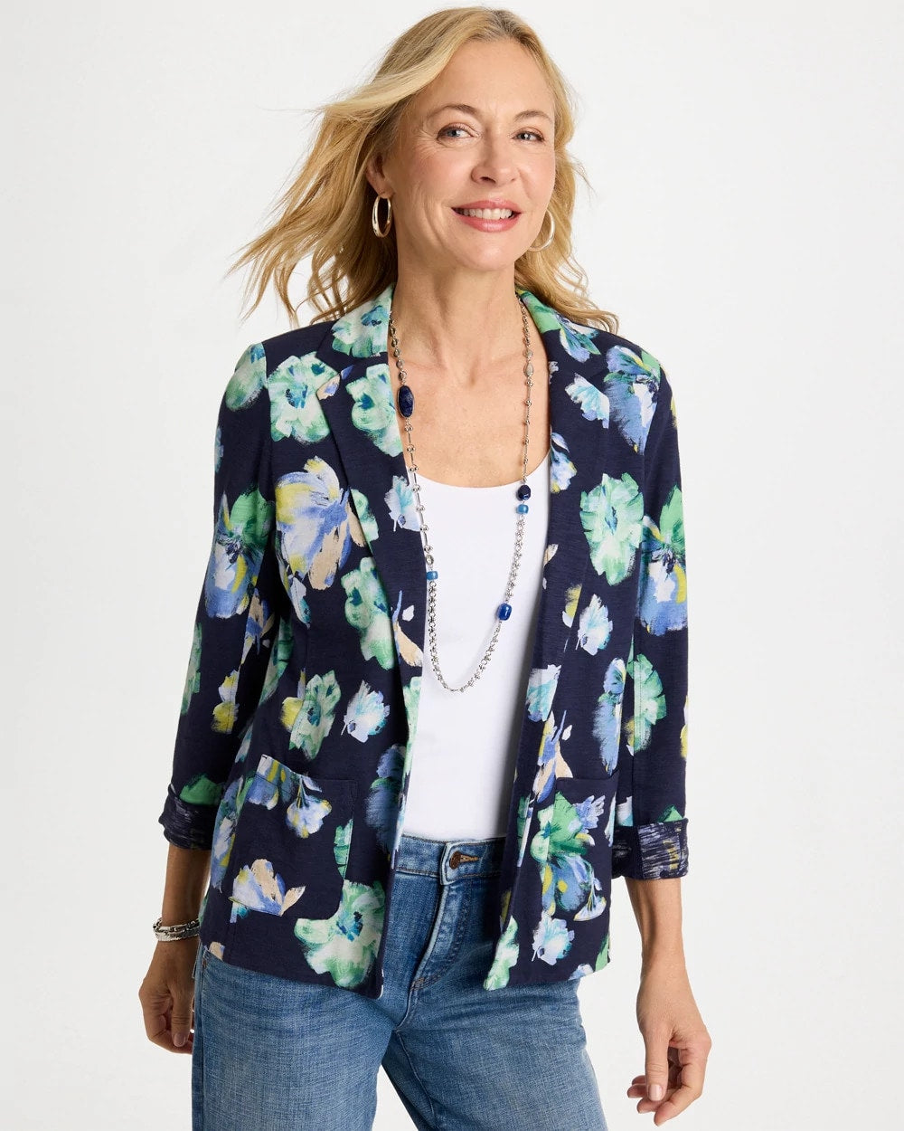 Chico's Quality | Printed Slub Knit Blazer