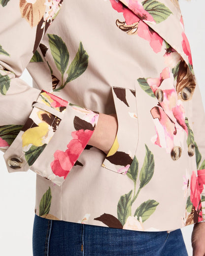 Chico's Signature | Cotton-Stretch Floral Trench Coat