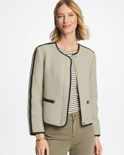 Chico's Customer Favorite | Collarless Quilted Box Jacket