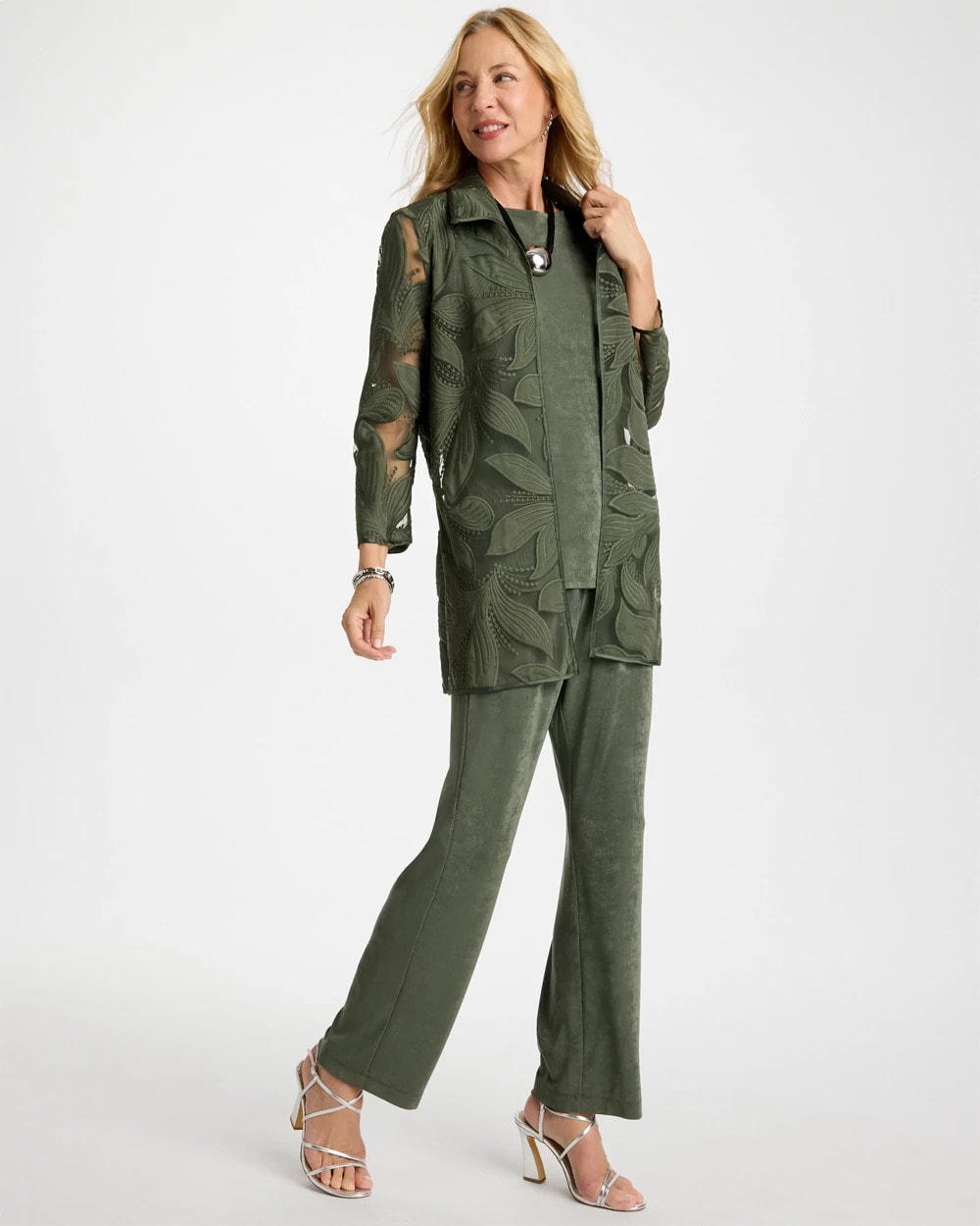 Chico's Discount | Travelers™ Collection Applique Embroidered Jacket