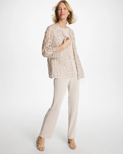 Chico's Essential | Travelers™ Short Embroidered Lace Jacket