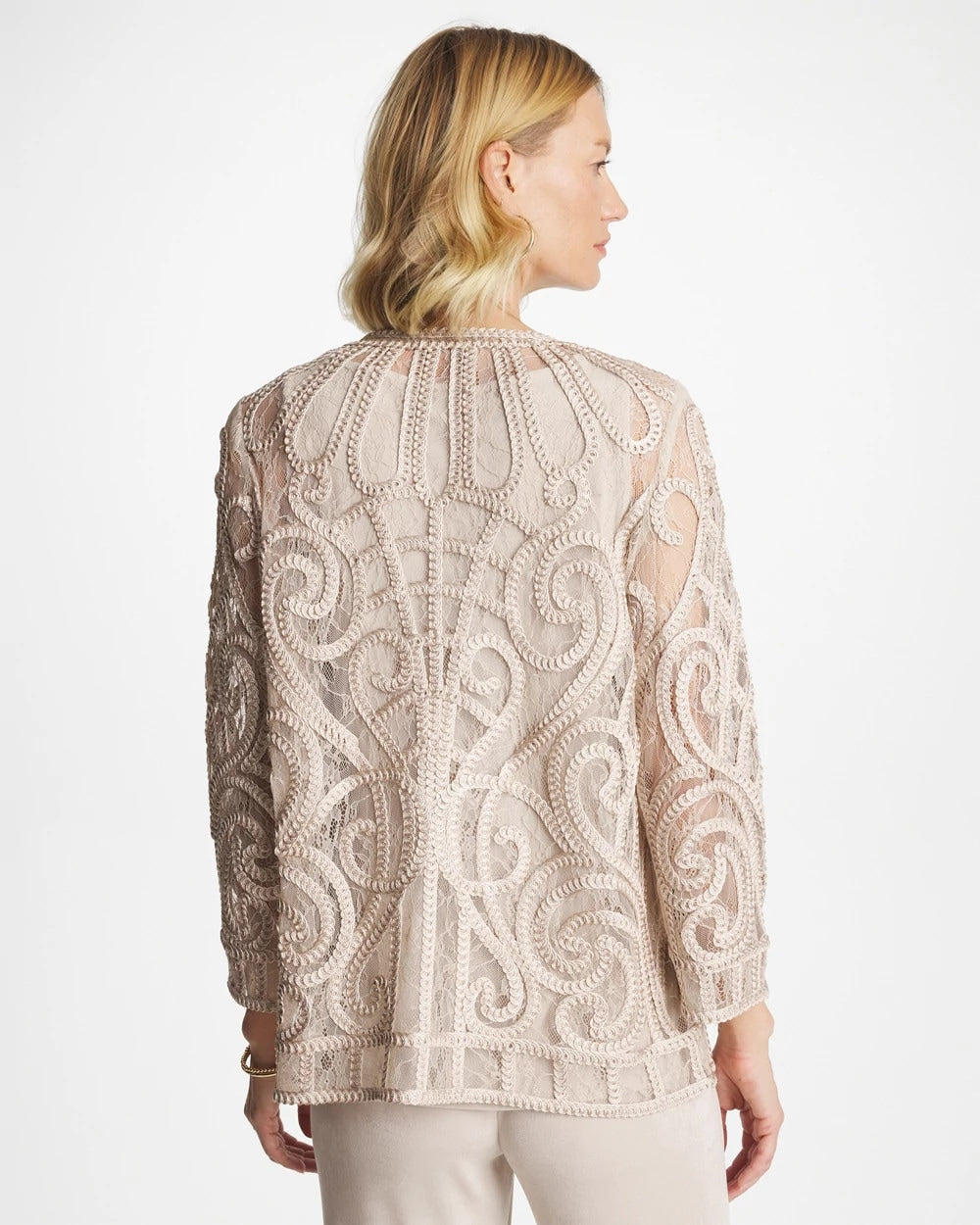 Chico's Essential | Travelers™ Short Embroidered Lace Jacket