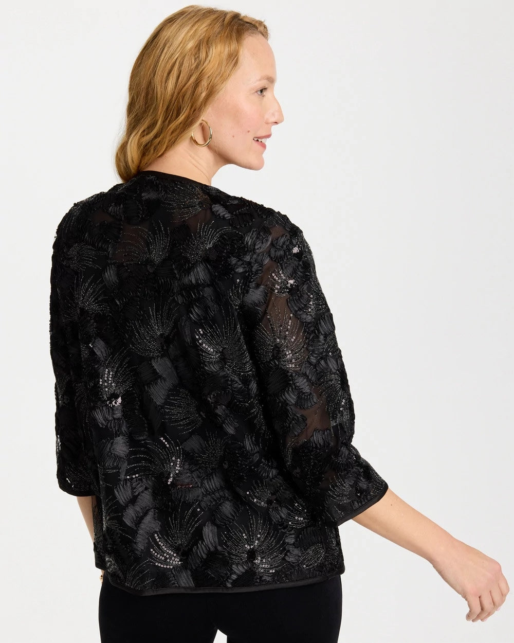 Chico's Great Value | Travelers™ Collection Sequin Mesh Soutache Jacket
