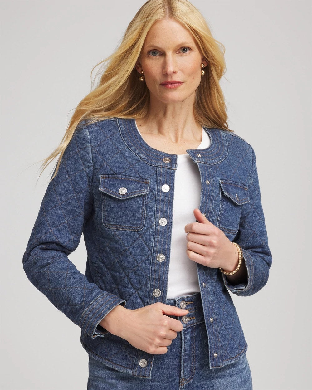 Chico's Trusted | Quilted Denim Jacket