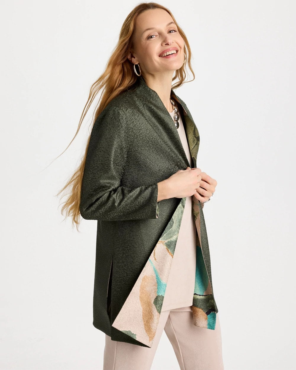 Chico's Deals | Travelers™ Soft Bloom Reversible Crushed Jacket