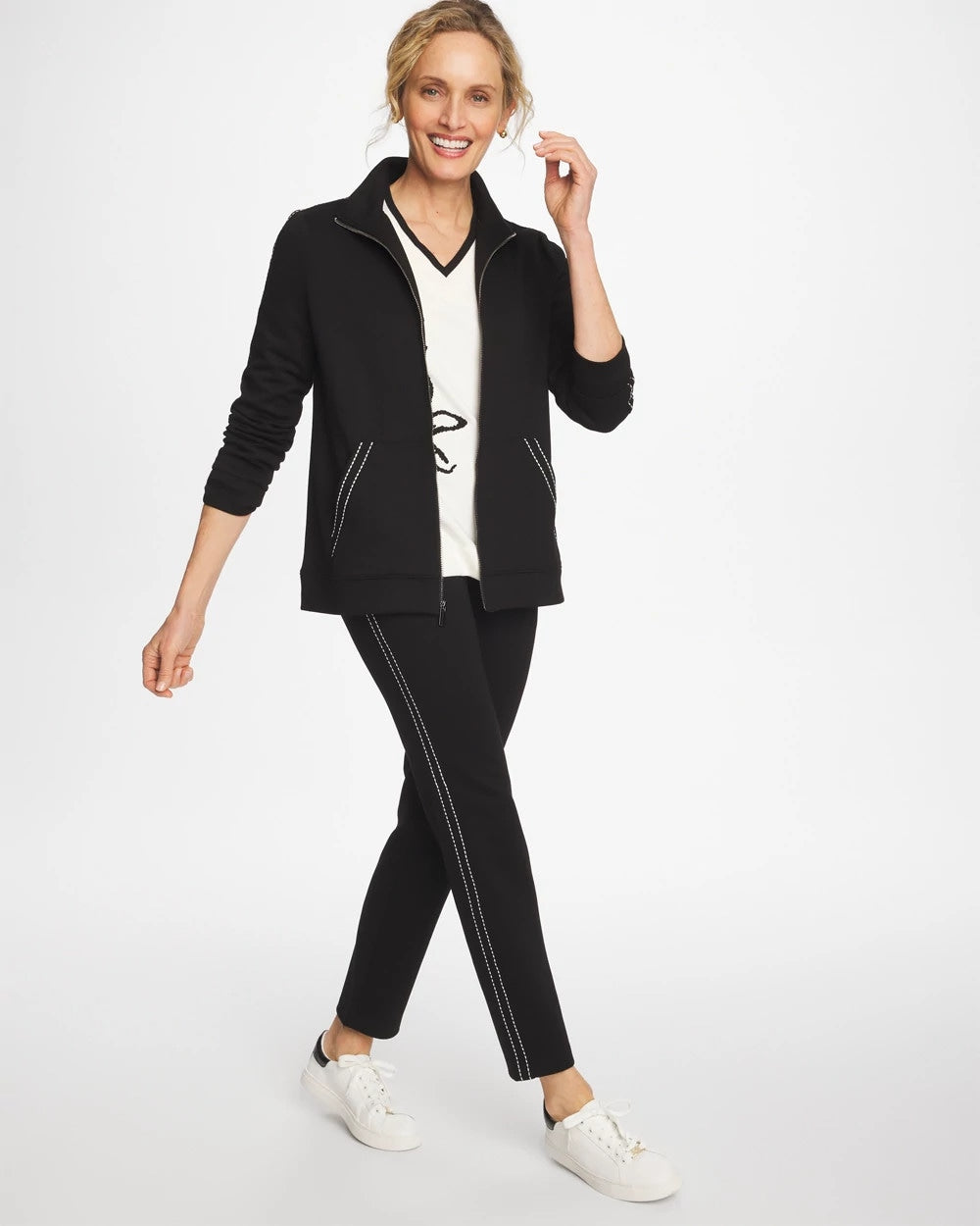 Chico's Value | Zenergy® Double-Knit Pick Stitch Jacket
