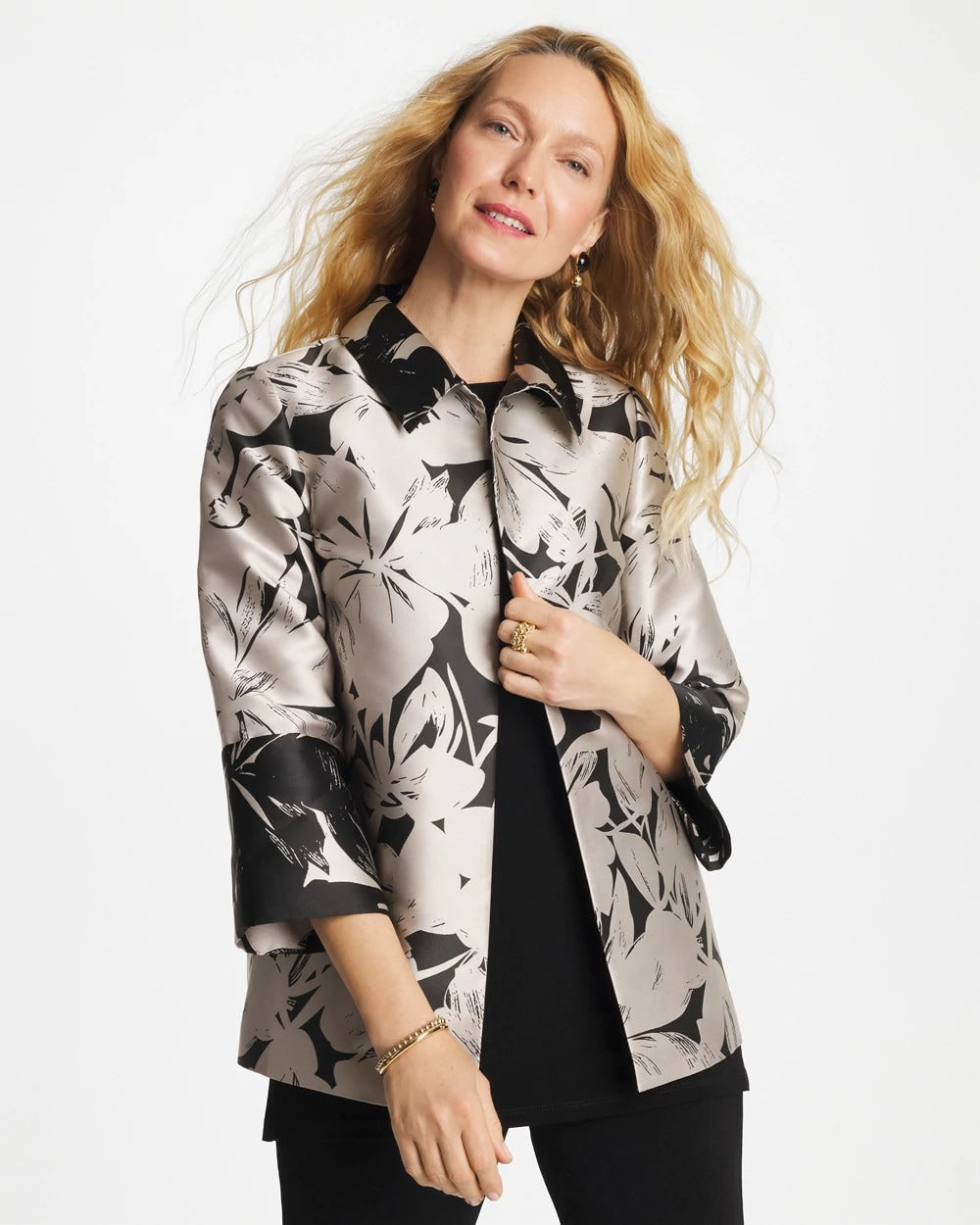 Chico's Latest | Travelers™ Collection Floral Jacquard Jacket