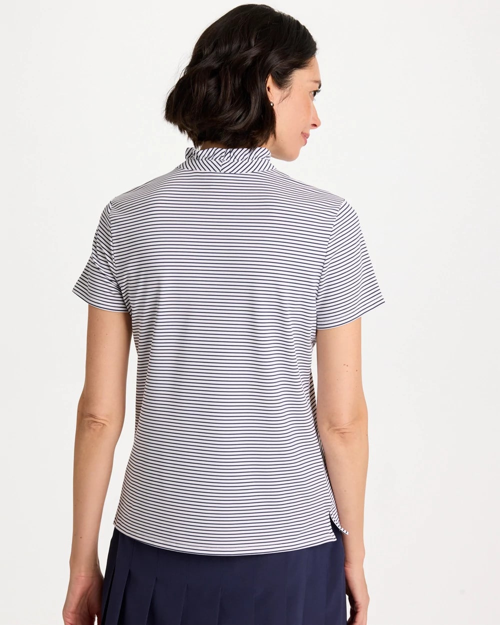 Chico's Customer Favorite | Zenergy® UPF Ruffle Striped Half Zip