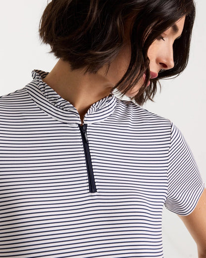 Chico's Customer Favorite | Zenergy® UPF Ruffle Striped Half Zip