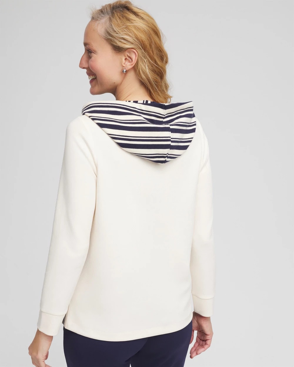 Chico's Top Pick | Zenergy® Double-Knit Stripe Hood Tunic