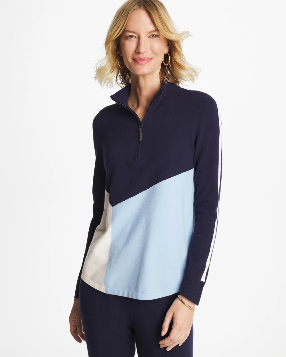 Chico's Signature | Zenergy® Luxe Colorblock Half-Zip Pullover