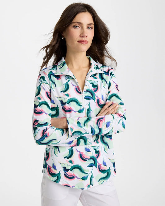 Chico's Value | Zenergy® UPF Blooms Mock Zip Polo