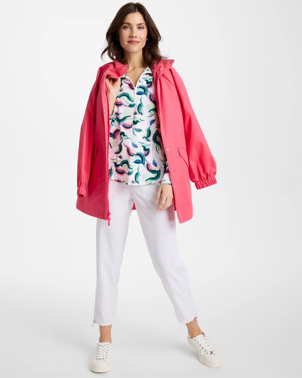 Chico's Value | Zenergy® UPF Blooms Mock Zip Polo
