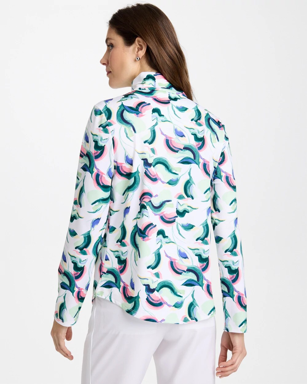 Chico's Value | Zenergy® UPF Blooms Mock Zip Polo