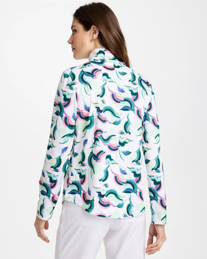 Chico's Value | Zenergy® UPF Blooms Mock Zip Polo