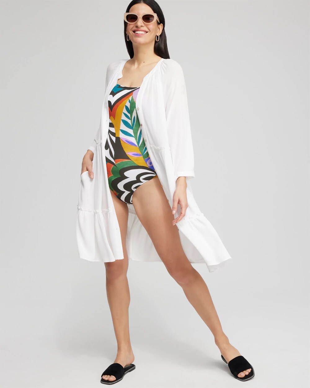 Chico's New | Button Front Swim Coverup