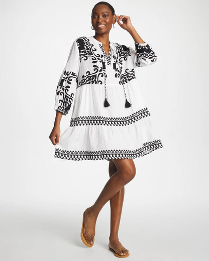 Chico's Premium | Woven Printed Swim Cover-Up Dress