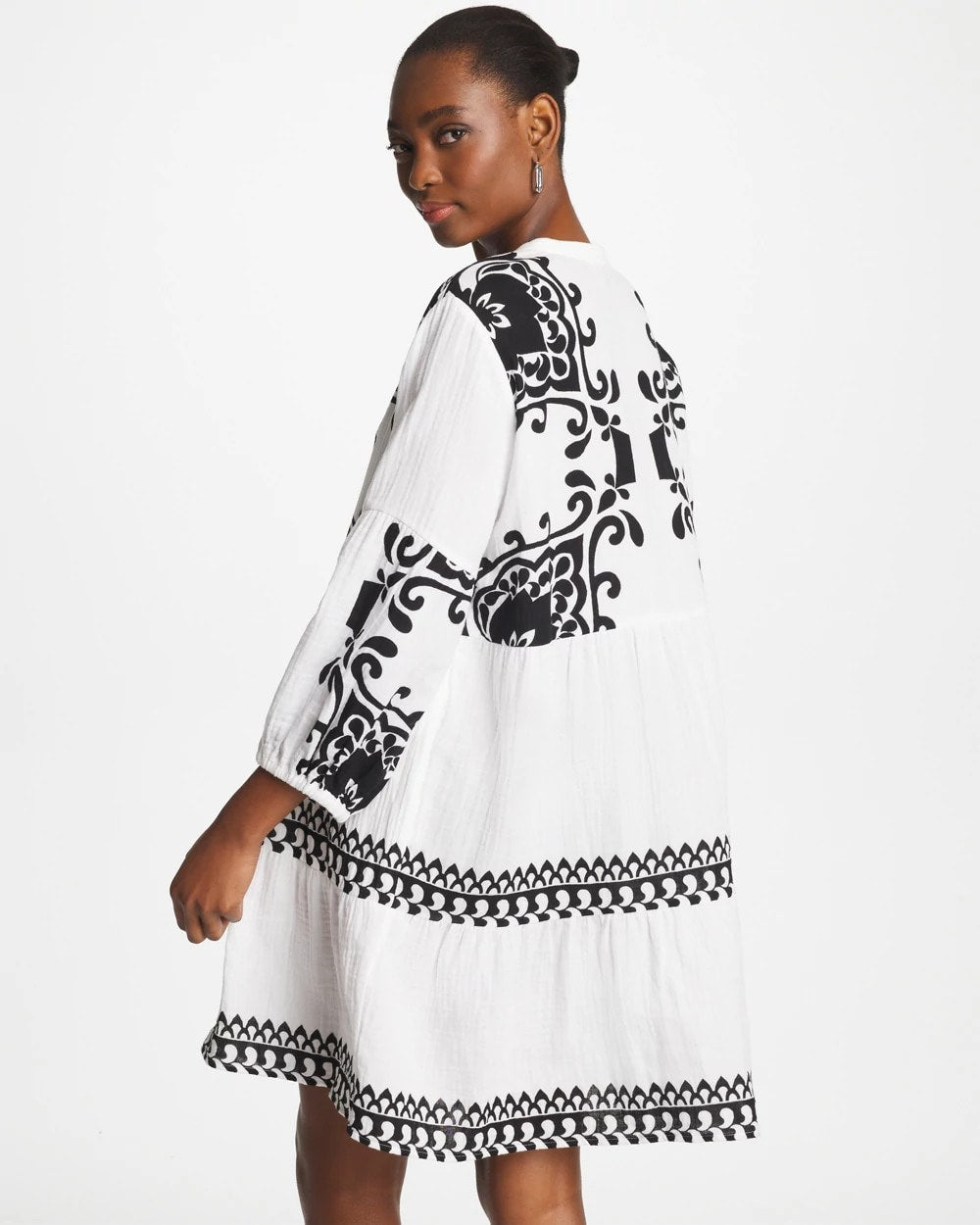Chico's Premium | Woven Printed Swim Cover-Up Dress