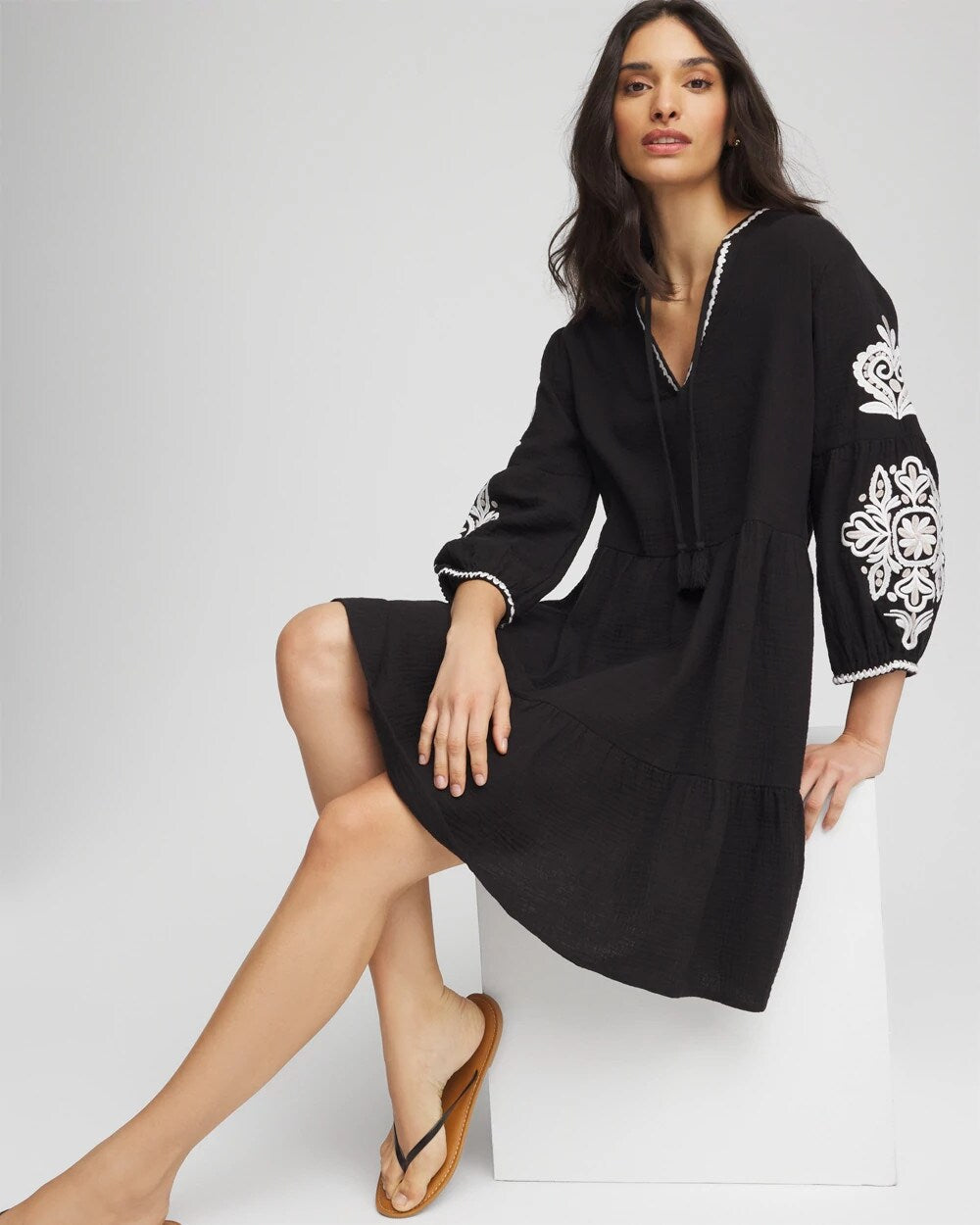Chico's Featured | Woven Embroidered Swim Cover-Up