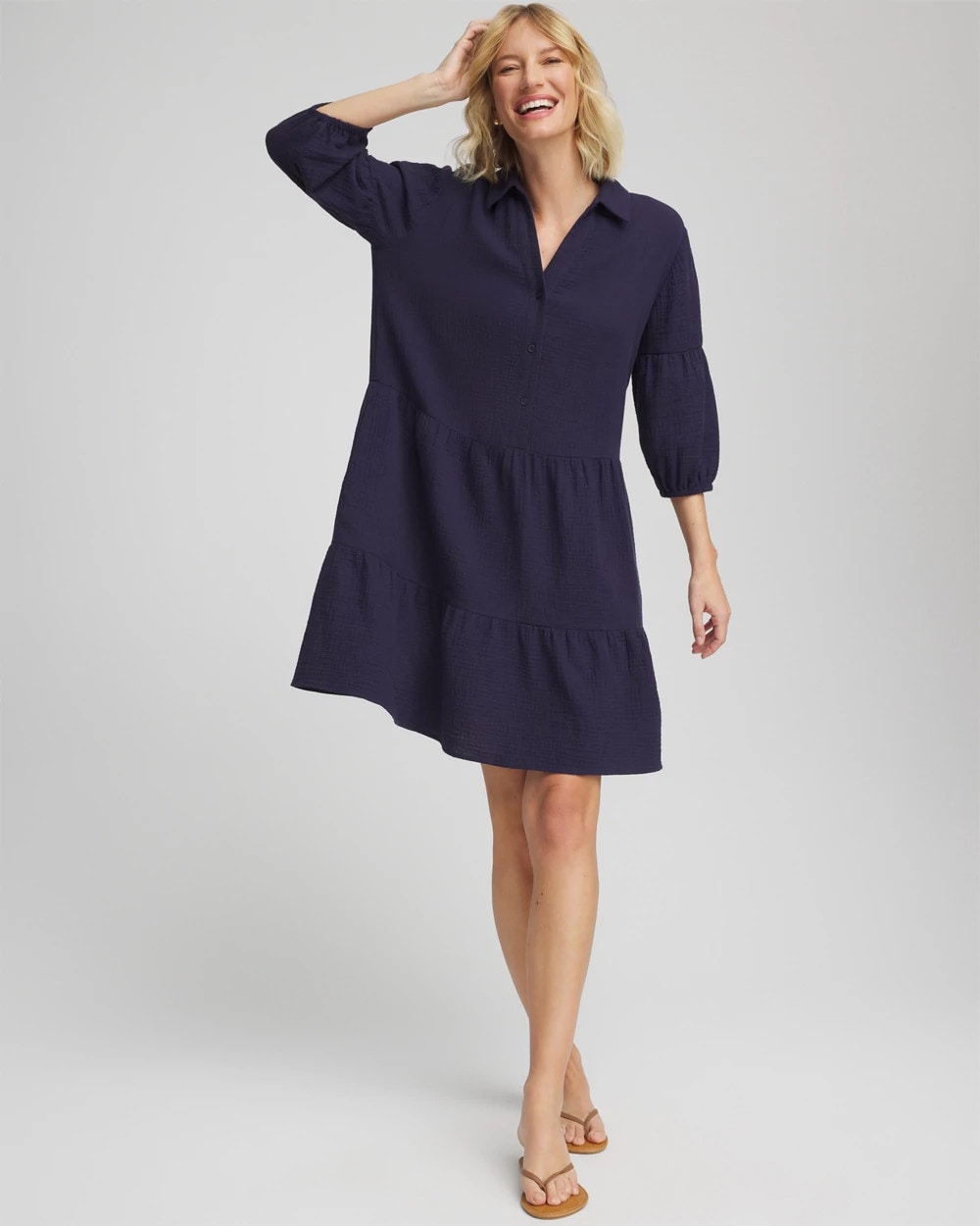 Chico's Latest | Woven Tiered Swim Cover-Up Dress
