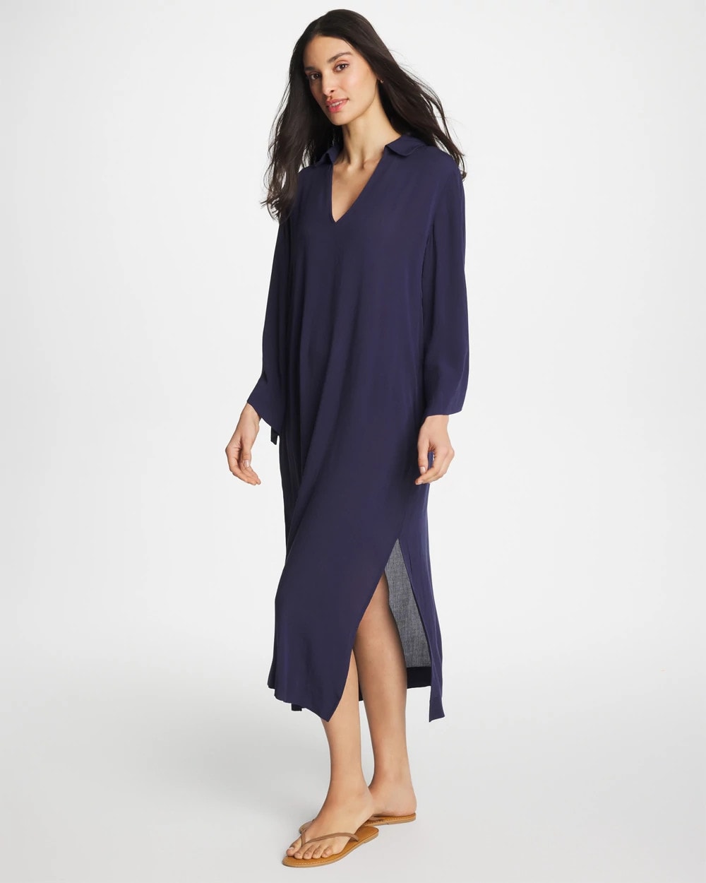 Chico's New | Woven Collar Swim Cover-Up