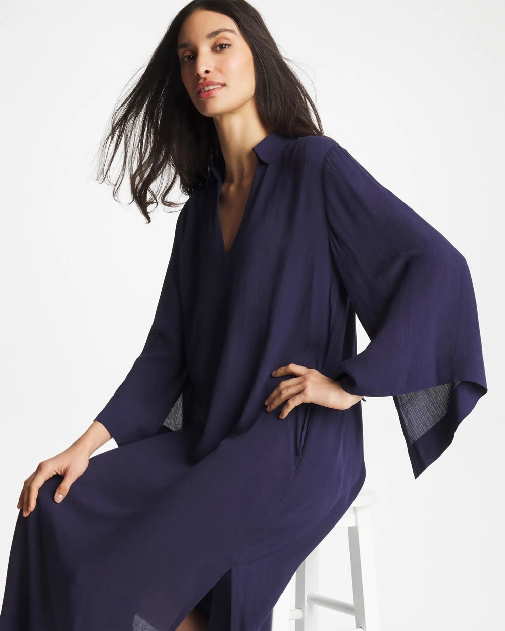 Chico's New | Woven Collar Swim Cover-Up