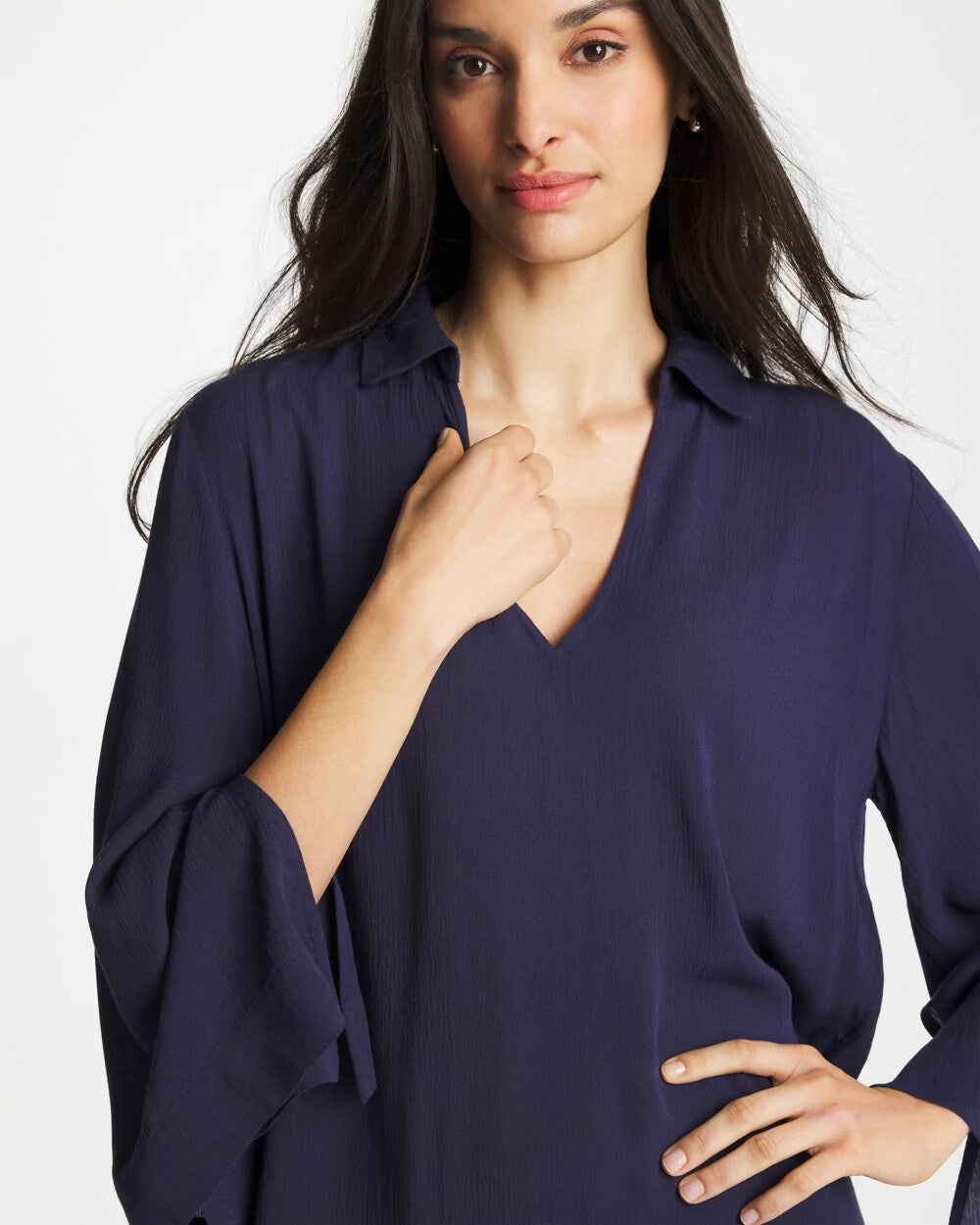 Chico's New | Woven Collar Swim Cover-Up