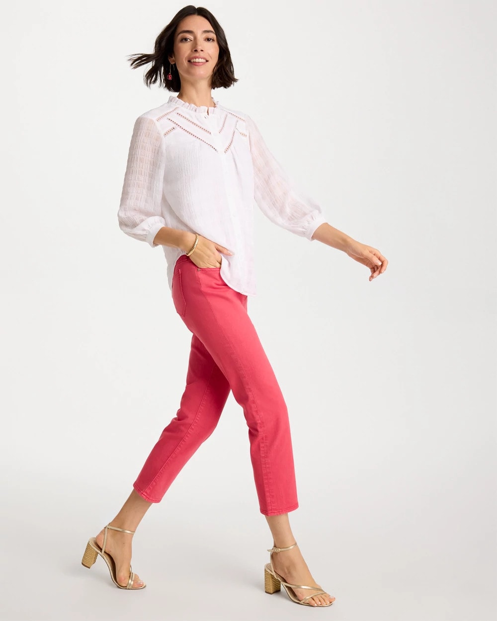 Chico's Exclusive | Girlfriend Roll Cuff Crop Jeans